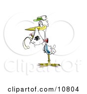 Stork Delivering A Tax Deduction Clipart Illustration
