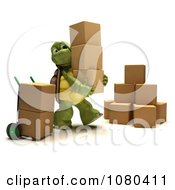 Poster, Art Print Of 3d Tortoise Stacking Moving Or Shipping Boxes