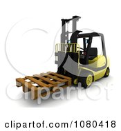 3d Wooden Crate Loaded On A Forklift