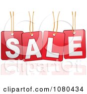 Poster, Art Print Of 3d Suspended Sale Sign In Red With A Reflection