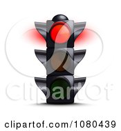 Clipart 3d Red Stop Traffic Light Royalty Free Vector Illustration by Oligo