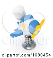 Clipart 3d Ivory Kid In A Springy Plane Ride Royalty Free CGI Illustration