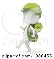 Clipart 3d Ivory Camper Boy Hiking With Gear Royalty Free CGI Illustration
