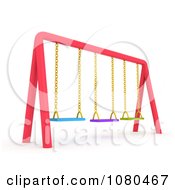 Poster, Art Print Of 3d Colorful Swings On A Playground