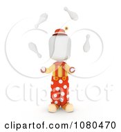 Clipart 3d Ivory Clown Juggling Pins Royalty Free CGI Illustration