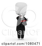 Poster, Art Print Of 3d Ivory Man Magician Pulling A Rabbit From A Hat