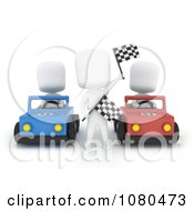 Clipart 3d Ivory Kids Racing Carts Royalty Free CGI Illustration