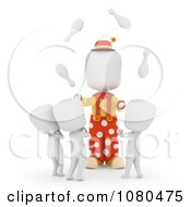 Poster, Art Print Of 3d Ivory Kids Watching A Juggling Clown