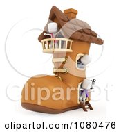 Poster, Art Print Of 3d Ivory Kids Playing In A Boot House