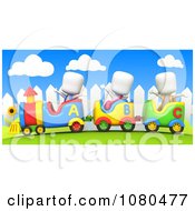Poster, Art Print Of 3d Ivory School Kids On A Train Ride