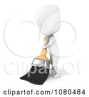 Clipart 3d Ivory Man Painting Royalty Free CGI Illustration
