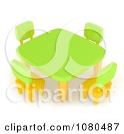 Clipart 3d Green Kids Table Royalty Free CGI Illustration