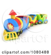 Clipart 3d Colorful Toy Train Royalty Free CGI Illustration