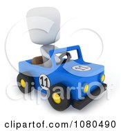 Clipart 3d Ivory Kid Driving A Truck Cart Royalty Free CGI Illustration