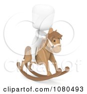 Poster, Art Print Of 3d Ivory Kid On A Toy Rocking Horse