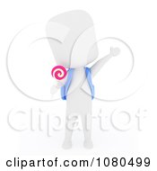Clipart 3d Waving Ivory School Boy With A Lolipop Royalty Free CGI Illustration