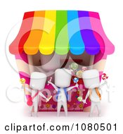 Poster, Art Print Of 3d Ivory School Kids Buying Candy At A Vendor Store