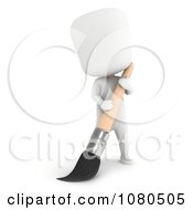 Clipart 3d Ivory Kid With A Paintbrush Royalty Free CGI Illustration