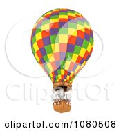 Poster, Art Print Of 3d Ivory Family In A Hot Air Balloon