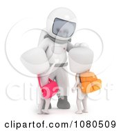 Poster, Art Print Of 3d Ivory School Kids Checking Out An Astronaut At A Museum