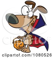 Poster, Art Print Of Halloween Vampire Dog Trick Or Treating