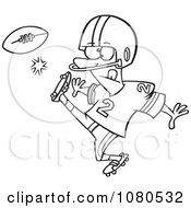 Poster, Art Print Of Outlined Football Player Kicking