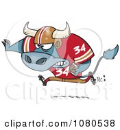 Clipart Football Bull Running Royalty Free Vector Illustration by toonaday