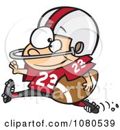 Clipart Football Halfback Running Royalty Free Vector Illustration by toonaday