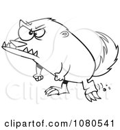 Clipart Outlined Angry Honey Badger Royalty Free Vector Illustration by toonaday