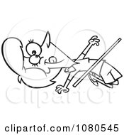 Clipart Outlined Woman Bending Backwards To Do The Limbo Royalty Free Vector Illustration