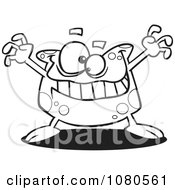 Clipart Outlined Spotted Goober Monster Royalty Free Vector Illustration by toonaday