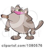 Poster, Art Print Of Tough Cat Smoking A Cigar