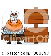 Poster, Art Print Of Chubby Viking With Signs