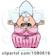 Clipart Chubby Fairy Godmother Freaking Out Royalty Free Vector Illustration by Cory Thoman