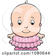 Cute Ballerina Baby Girl In A Pink Tutu