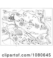 Poster, Art Print Of Sketched Fantasy Land Map