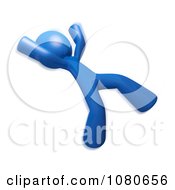 Poster, Art Print Of 3d Blue Man Slipping Backwards