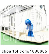 Poster, Art Print Of 3d Hot Blue Person Standing On A Deck