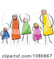 Poster, Art Print Of Diverse Stick People Family 2
