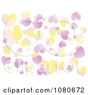 Poster, Art Print Of Gradient Pink And Yellow Heart Background Over White