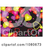 Poster, Art Print Of Colorful Heart Background Over Black
