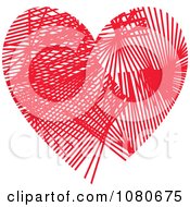 Clipart Abstract Red Heart Made Of Fibers Royalty Free Vector Illustration