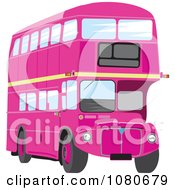 Poster, Art Print Of Pink Double Decker Bus