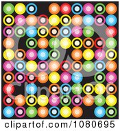 Poster, Art Print Of Colorful Retro Circle Background Over Black 1