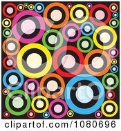 Poster, Art Print Of Colorful Retro Circle Background Over Black 2