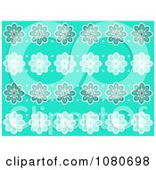 Poster, Art Print Of Turquoise Flower Pattern Background