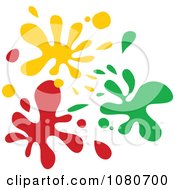 Poster, Art Print Of Yellow Green And Red Splatters