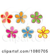 Clipart Colorful Flowers Royalty Free Vector Illustration