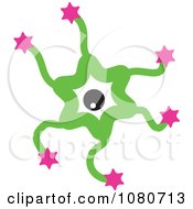 Clipart Green Starry Germ Doodle Royalty Free Vector Illustration