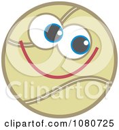 Clipart Smiling Tennis Ball Royalty Free Vector Illustration